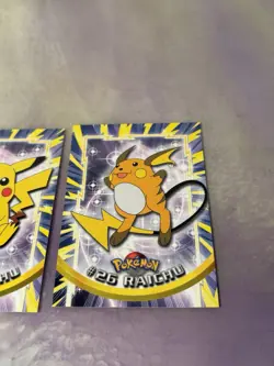 Pikachu 25 + Raichu 26 Black Logo TVAnimation Edition 1999 Topps Pokemon NonHolo - Image 3