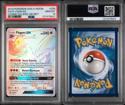 2019 POKEMON SUN & MOON COSMIC ECLIPSE SECRET #256 FULL ART/FLYGON GX PSA 10 - Image 3