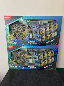 2x Pokemon TCG Crown Zenith Sea and Sky Premium Collection Boxes NEW SEALED - Image 1