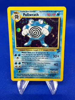 VTG 2000 Pokemon Base Set 2 Poliwrath 15/130 Holo Rare LP - Image 1