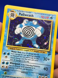 VTG 2000 Pokemon Base Set 2 Poliwrath 15/130 Holo Rare LP - Image 2