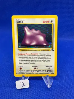 VTG 1999 Pokemon Fossil Unlimited Ditto 3/62 Holo Rare NM -2 - Image 1