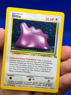 VTG 1999 Pokemon Fossil Unlimited Ditto 3/62 Holo Rare NM -2 - Image 2