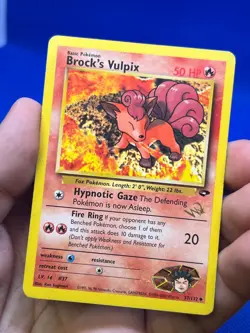 VTG Pokemon Gym Challenge Brock’s Vulpix W Wizards Stamped WOTC Promo MP - Image 2