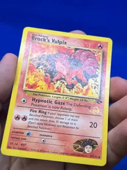 VTG Pokemon Gym Challenge Brock’s Vulpix W Wizards Stamped WOTC Promo MP - Image 3