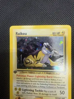1st Edition Raikou 13/64 Ultra Rare Holo Pokemon Card NM Neo Revolutions Vintage - Image 3
