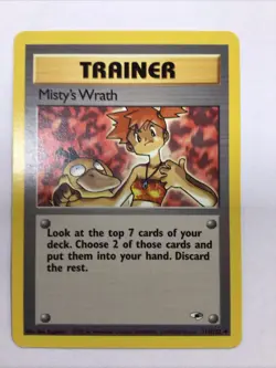 Pokemon TCG Trainer Misty's Wrath Gym Heroes 114/132 Unlimited Card LP - Image 1