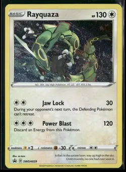 Rayquaza SWSH029 Cosmos Holo Promo Sword & Shield Promo Pokemon Holo Near Mint - Image 1