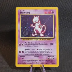 Pokemon Mewtwo Base Set Unlimited 10/102 Holo Rare Unlimited 60 HP Card English - Image 1