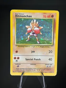 Hitmonchan 7/102 Holo Holo Rare Base Set Unlimited Pokemon Holo Heavily Played - Image 1