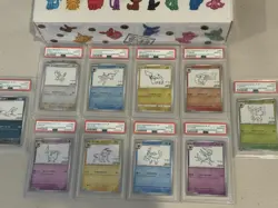 PSA 10 YU NAGABA Pokemon Card Set of 10 + Sealed Box Eeveelutions & Pikachu - Image 4