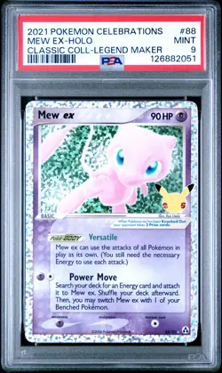 Mew EX Holo 88 Celebrations Classic Collection Pokemon PSA 9 - Image 1