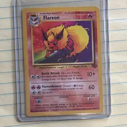 Pokemon TCG Flareon 19/64 Jungle 70HP Rare Unlimited English 1999 Regular - Image 1