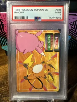 1998 Pokemon Japanese Topsun VS #026 Raichu PSA 9 - Image 1