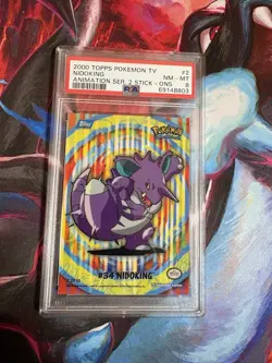 2000 Topps Pokemon TV Nidoking #34 Stick-Ons Sticker 2 of 10 Blue Logo - Image 1