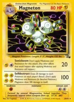 Heavily Played, English Pokemon Regular Magneton - 26/62 - Rare - Unlimited Edit - Image 1