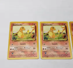 1999 Pokemon Charmander Base Set #46/102 (x3) pokemon - Image 3