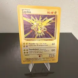 Wizards of the Coast Pokemon TCG Zapdos 16/102 Base Set Holo Rare EN 1999 - Image 1