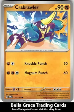 Crabrawler #114/197 SV03: Obsidian Flames Pokemon Common - Image 1