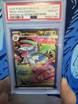 2025 Pokemon MEG EN #177 Mega Venusaur Special Illustration Rare PSA 10 - Image 3