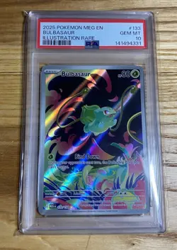2025 POKEMON MEG EN-MEGA EVOLUTION ILLUSTRATION RARE #133 BULBASAUR PSA 10 - Image 1