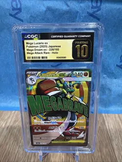 CGC 10 Pristine Mega Lucario ex 228/193 Japanese Mega Dream Ex 2025 Holo - Image 1