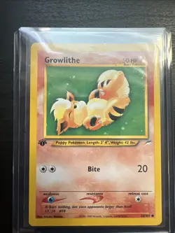 Pokemon TCG Growlithe Neo Destiny 68/105 Regular 1st Edition Common - Image 1