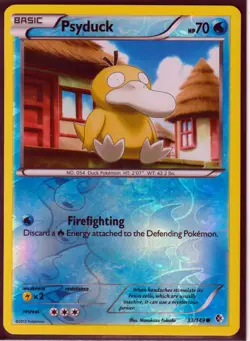 2012 POKEMON PSYDUCK 33/149 BLACK & WHITE BOUNDARIES CROSSED REVERSE HOLO NM/LP - Image 1