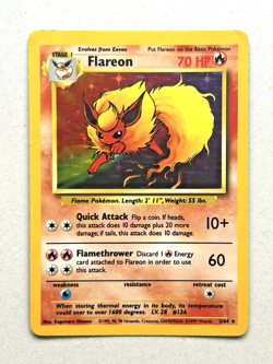 Pokemon Flareon 3/64 Holo Jungle Set No Symbol Error Vintage WOTC 1999 - LP - Image 1