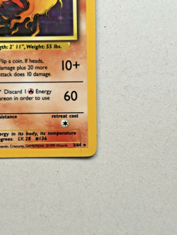 Pokemon Flareon 3/64 Holo Jungle Set No Symbol Error Vintage WOTC 1999 - LP - Image 5
