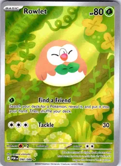 Pokemon Rowlet Holo 090/088 English Basic Grass HP 80 Pokemon TCG - Image 1