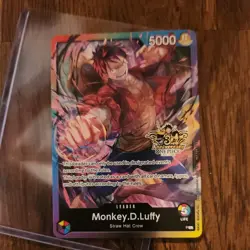 ONE PIECE TCG MONKEY D. LUFFY RARE 3RD ANNIVERSARY PROMO ALT ART NM - Image 1