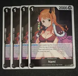Playset Bandai One Piece TCG Nami OP16-091 English Blue x4 - Image 1