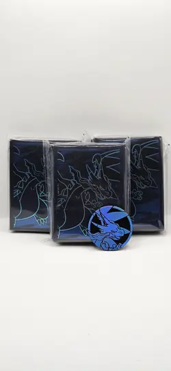 Mega Charizard X Card Sleeves Sealed Phantasmal Flames ETB Lot Of 3 -195 Sleeves - Image 1