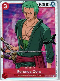 Roronoa Zoro OP01-025 SR English Romance Dawn - One Piece Card - NM - Image 1