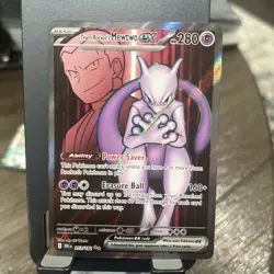 💥Pokemon Destined Rivals Team Rocket's Mewtwo EX 213/182 Full Art Card 💥 - Image 1