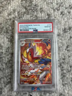 Pokemon TCG Infernape Illustration Rare Card Twilight Masquerade 173/167 PSA 10 - Image 1