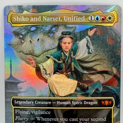 Magic Foundations Shiko and Narset Unified 0007 Mythic Rare Foil Borderless MTG - Image 1