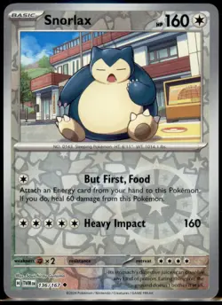 Snorlax 136/167 Uncommon Twilight Masquerade Pokemon Reverse Holo Lightly Played - Image 1