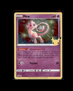 Mew 011/025 Holo Rare Celebrations Pokemon Holo Lightly Played - Image 1