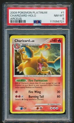 Charizard 1/99 Holo Rare Pokemon 2009 Platinum Arceus PSA 8 NM-MT - Image 1