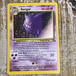 Pokemon Gengar 5/62 Fossil Holo Rare Holo 80 HP 1999 English Wizards - Image 1