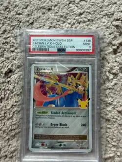 Pokemon TCG Zacian Lv.X Celebrations Collection Graded PSA 9 Mint - Image 1