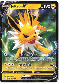 Jolteon V SWSH151 Holo Promo Sword & Shield Promo Pokemon - Image 1
