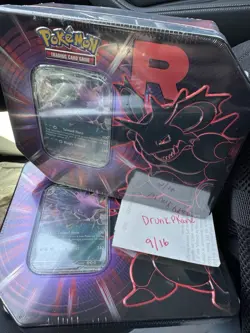 Destined Rivals Team Rocket Tin (Nidoking ex) - Sealed New - Pokemon TCG - Image 1
