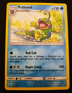 Pokemon TCG Politoed SM Guardians Rising Holo Rare #25/145 Stage 2 130HP - LP - Image 1