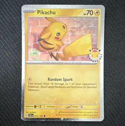 Pokemon Pikachu 051/162 Holo 70HP English 2024 Basic - Image 1
