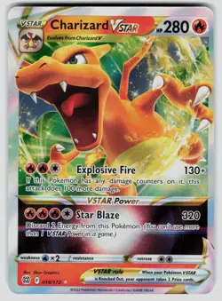 Pokemon SWSH09: Brilliant Stars Charizard VSTAR 018/172 Holo Ultra Rare NM - Image 1