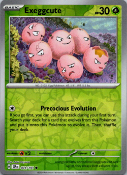 Pokemon TCG Exeggcute Surging Sparks 001/191 Reverse Holo NM - Image 1