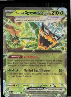Teal Mask Ogerpon ex 012/131 Holo Double Rare Prismatic Evolutions Pokemon NM - Image 1